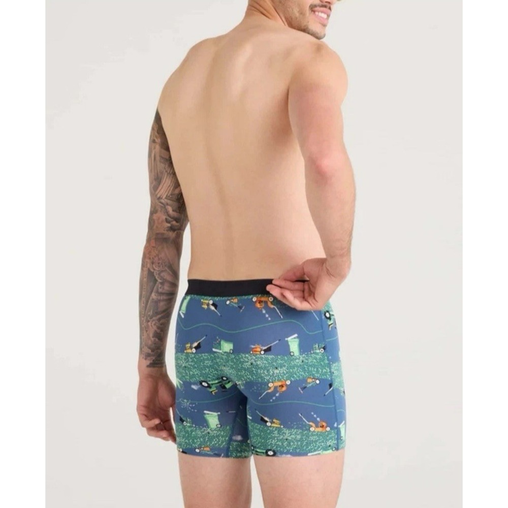 Saxx Xtra Soft Comfort 6" Boxer Briefs Underwear‎ Buzzcut Lawnmower Denim Small